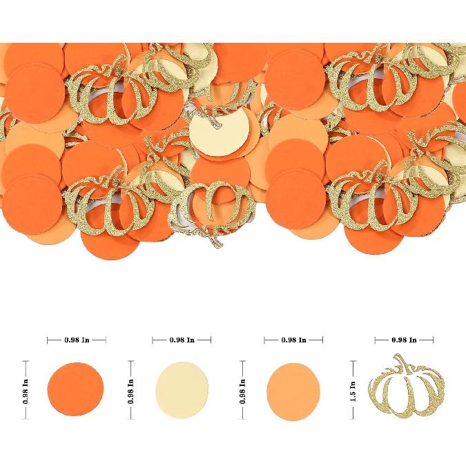 200 Pcs Thanks Giving Table Decoration Fall Pumpkin Table Confetti for Autumn Fall Baby Shower Thanksgiving Party Decorations