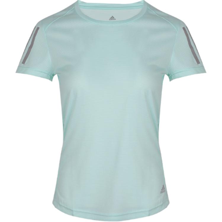 

Adidas Футболка Own The Run в полоску с круглым вырезом, удобная футболка с коротким рукавом, женские топы, зеленый DU3848 M