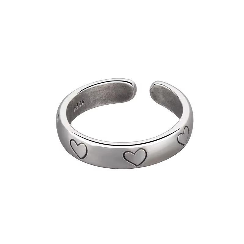 Adjustable Oil Drip Love Glossy Ring Niche Premium Sense Personality Versatile Stackable Women's Index Finger Fashion Ring