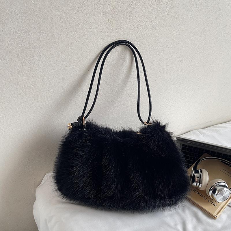

Fashion Luxury Faux Fur Plush Shoulder Bag High-End Women s Tote Handbag for Stylish Gift Sending