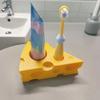 Cheese Shaped 3D Printed Toothbrush and Toothpaste Storage Rack For Children Space-Saving Bathroom Organizer