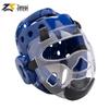 Universal Taekwondo Helmet NBR Foam One-Piece Competition Training Head Guard In Red/Blue