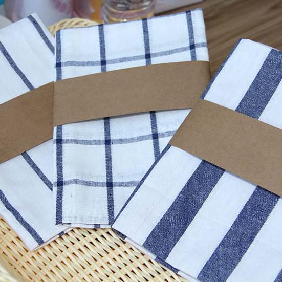 Podkładki kuchenne na stół z lnu i bawełny w paski, serwetki, podkładki pod kubki