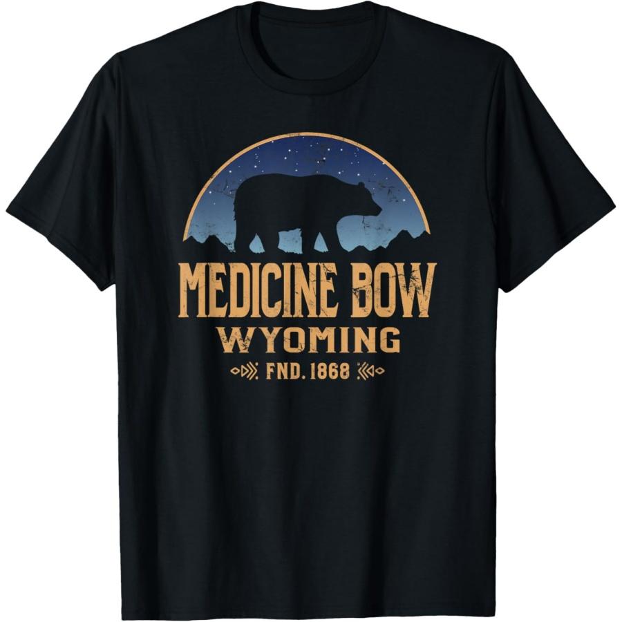 

Medicine Bow Wyoming WY Bear Wildlife & Mountains T-Shirt XXXXXL різнокольоровий