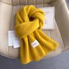 Male Female Student Child Autumn Winter Short Scarf Knitted Yarn New Year Celebration Pure Wine Red Scarf
