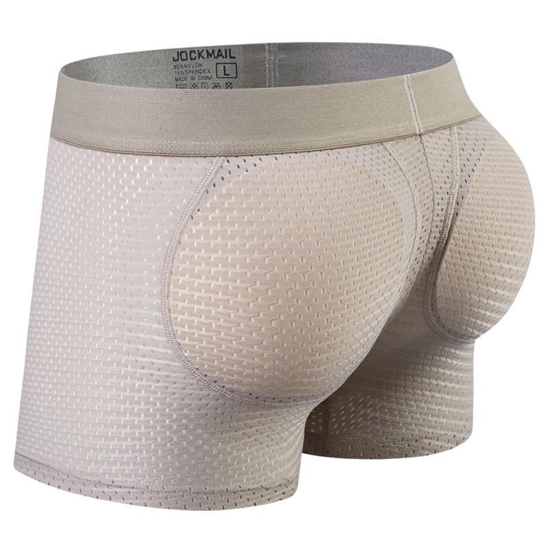 

Боксеры JOCKMAIL, брендовое мужское нижнее белье из дышащей сетки, трусы-толкатели на бедрах, модные плавки с подкладкой, спортивные шорты с подтяжкой бедер XXL хаки