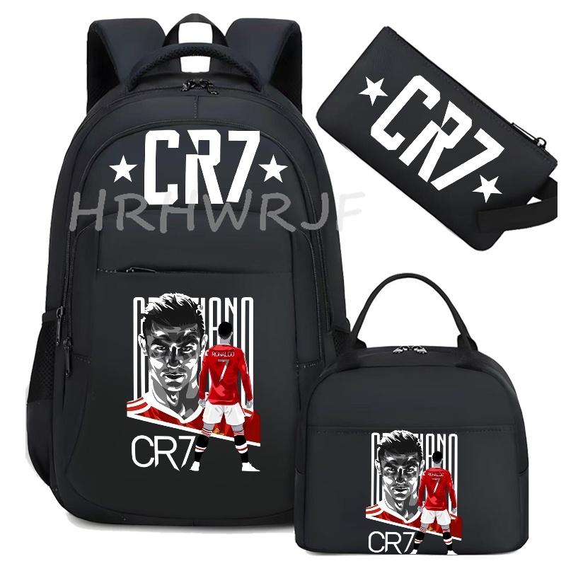 Sports CR7 Camouflage Backpacks With Lunch Bag Men&Women's Casual Canvas School Bags Simple Dual-Shoulder Bag Laptop Travel Bag