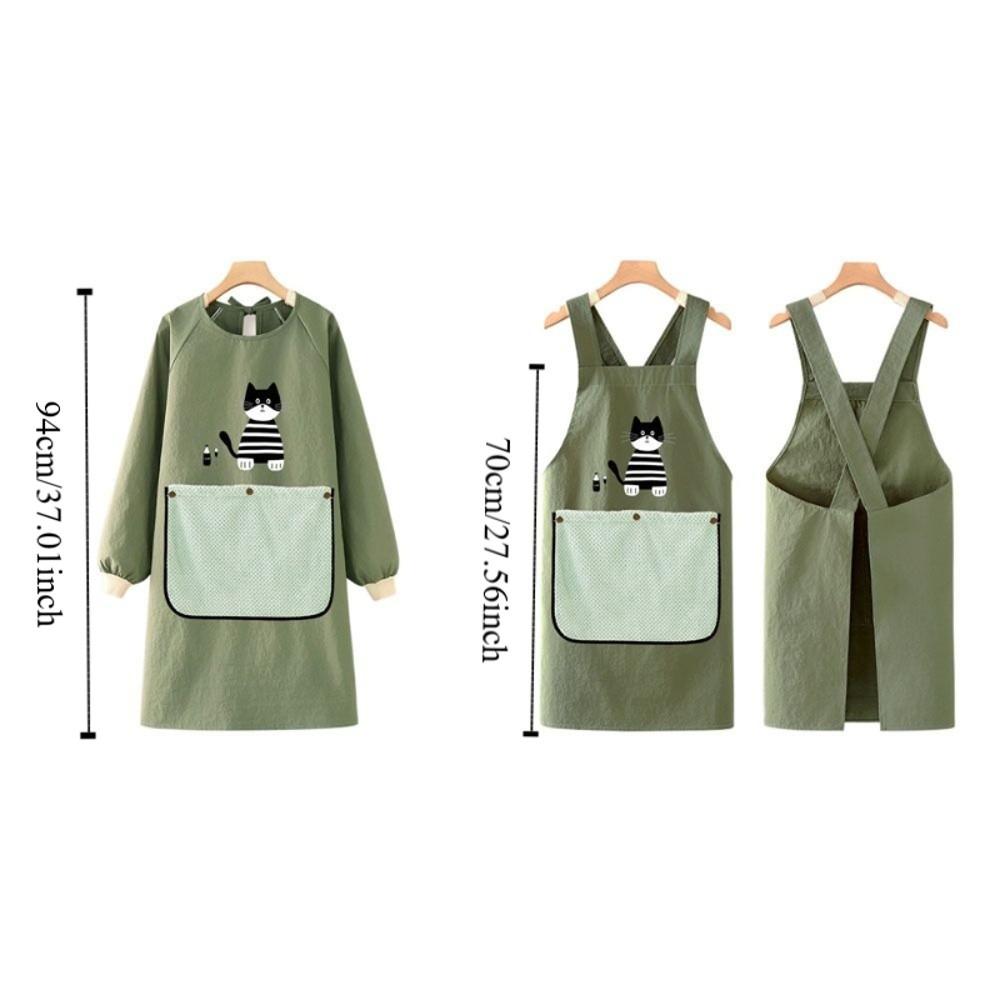 Wear-resistant Kitchen Apron Anti-fouling Hand Wipe Feature Long Sleeved Apron Comfortable with Detachable Towel