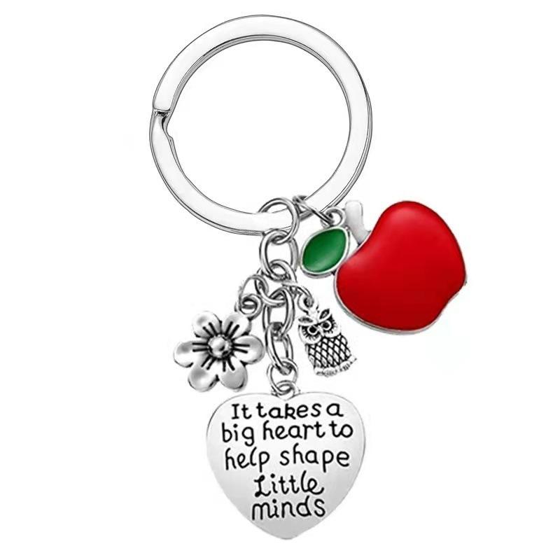 Teacher Graduation Season Gift Stainless Steel Keychain Teacher Appreciation Key Ring Stainless Steel Keychain for Backpack Bag Pendant