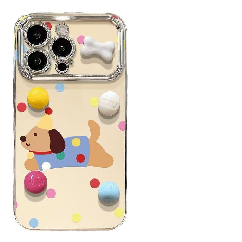 Polka Dot Dachshund Compatible with Apple 16 Pro Max Phone Case 14 Pro 13/12 Full Coverage 15 Window XS/15P Soft