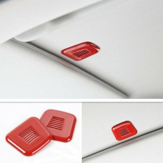 Red Roof Inner Microphone Frame Cover Trim Decor For Dodge Durango 2017+ 2PCS