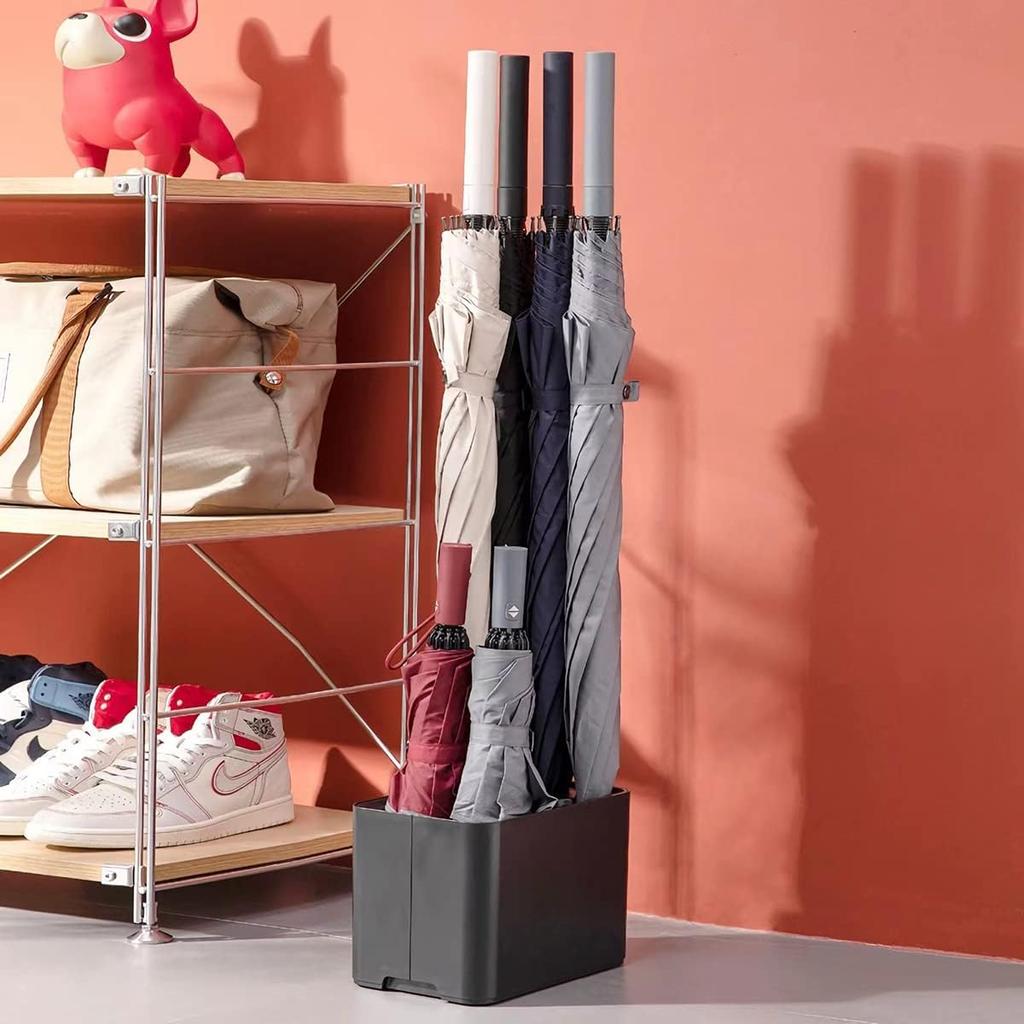 Umbrella Rack with Drip Tray, Suitable for Space Saving Storage In the Corner of the Entrance Passage, Can Hold 10/15 Umbrellas