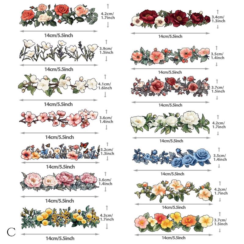 7/14Pcs Beautiful Flower Heat Transfer Patches On Clothes Easy To Cut Thermal Vinyl Heat Transfer For Dolls Clothes Diy Craft