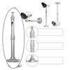 Universal Wall Ceiling Projector Mount Telescopic Bracket Hanger Extendable CCTV DVR Security Camera 360° Rotatable Head