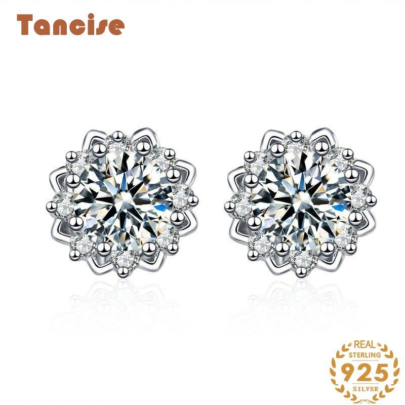 Tancise Moissanite Orecchini in argento Orecchini pendenti per donne Regali per feste di matrimonio_voghion.com