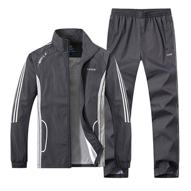Mens Tracksuit Set Two Pieces Spring Autumn Sporting Track Suit Male Sweatshirts Jacket +Pants