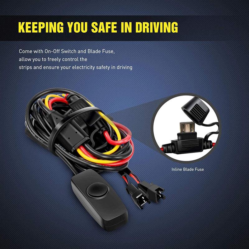 12V Waterproof Decorative Lamp Lighting LED Pickup Truck Carriage Cargo Bed Strip Light Bar Kit with Switch for SUV RVs Boats