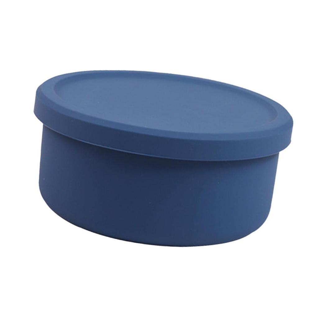 Silicone Compact Stackable Simple Round Lunch Boxes for Kids Camping Student