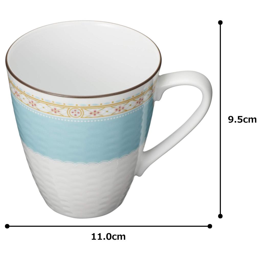 Noritake Humming Blue Mug, 295cc, Microwave-Safe, Fine Porcelain, T5355L/1645