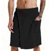 Men'S Wearable Bath Towel Bathrobe With Pocket Beach Towel