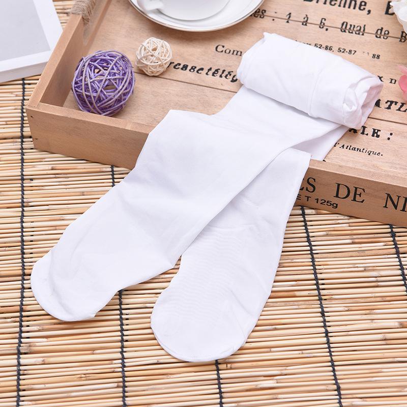 Girls  Non-Slip White Velvet Dance Tights: Anti-Pilling, Thin Base Layer for Spring/Summer L (Height 110-130cm)