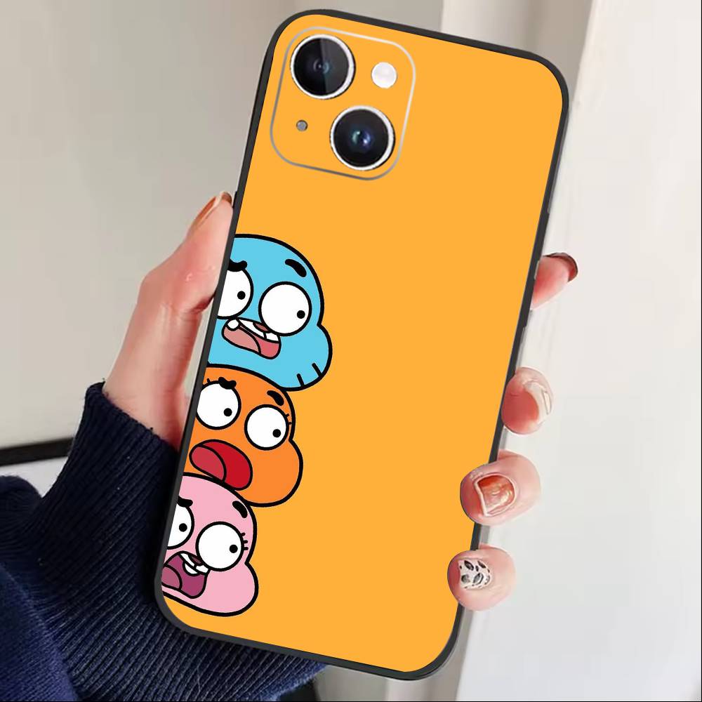 F-Gumball und Darwin Handyhülle Für iPhone 16,15,14,13,12,17,Pro Max,Plus Silikon Schwarze Hülle