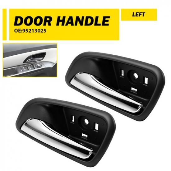 

Fit 2011-2015 Chevrolet Cruze Inner Left Door Handle Driver Side 2X Black+Chrome