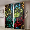 2 Pieces, Game Controller Printed Curtains - Semi Transparent - Suitable for Living Room, Bedroom, Kitchen, Home Decoration