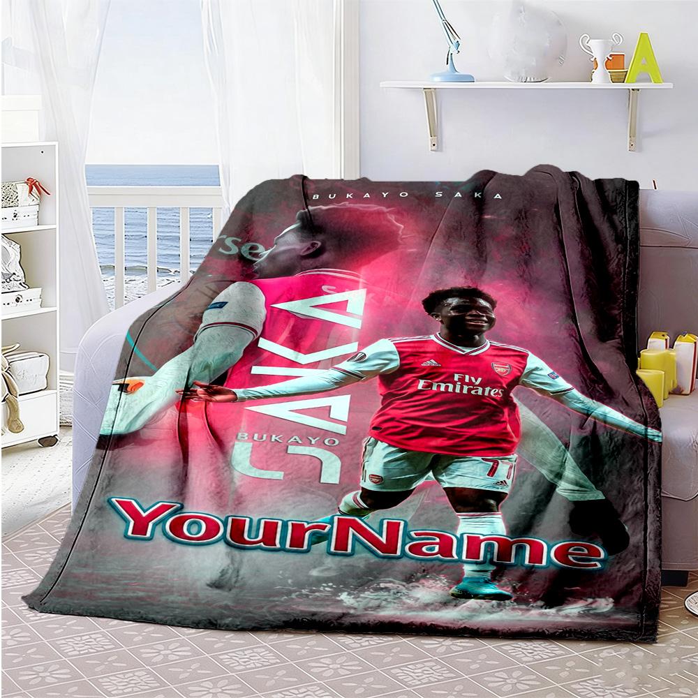 Arsenal Personalized Text Blanket Cozy Customizable Blanket Durable Comfort Throw For Chair Seaside Bedding Bed Four Seasons Universal