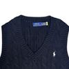 Polo Ralph Lauren Einfarbig Logo Gestickt Rundhals Ärmellos Strickpullover Damenpullover Schwarz 211906370-004
