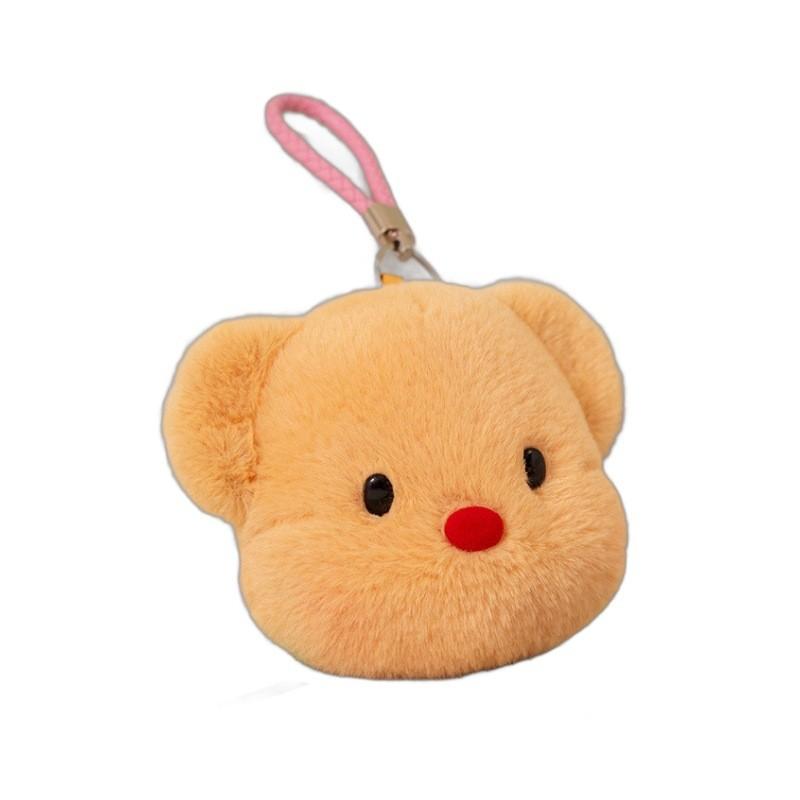 Plush Butter Bear Toy Keychain Coin Purse Headphone Bag Decorations Pendant