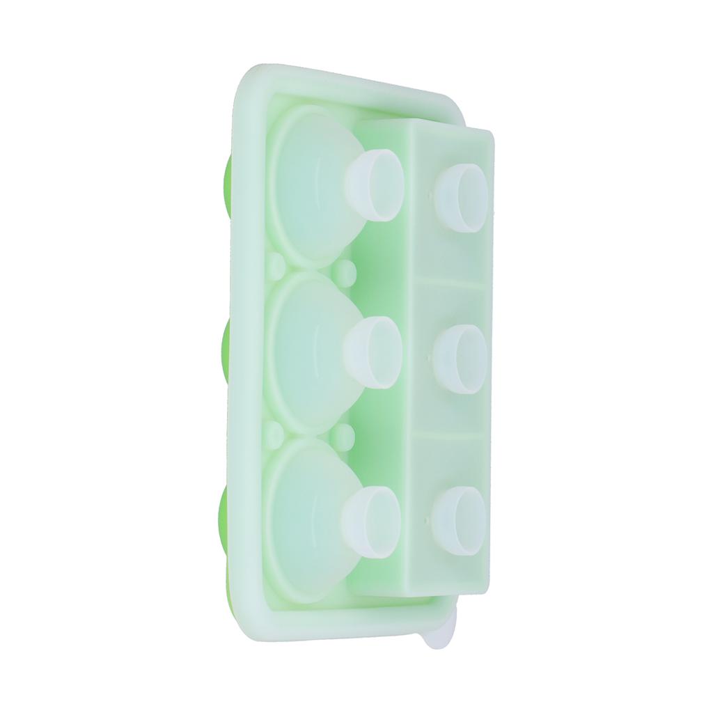 Ice Cubes Tray Food Grade Silicone 6 Grid Ice Tray with Funnel Design for Coffee CocktailLight Green