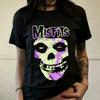 Misfits Cotton Graphic T Shirt Punk Rock Band Tee Y2k Grunge Streetwear Retro Graphic Print Harajuku Y2k Tshirt Unisex Unisex Tops