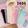 Bow Socks Spring/Summer Thin Mid-calf Socks Velvet Ice Silk Candy-colored Dui Dui Lolita Thigh-high Socks