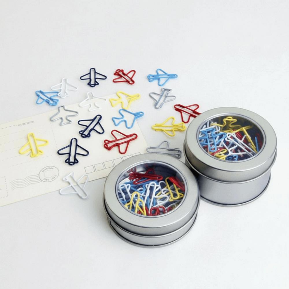 Airplane Shape Airplane Paper Clips Plastic-coated Metal Plane Paper Clips Paper Clips  Office