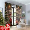 2pcs 2D flat printing Christmas Drapes Merry Christmas Snowman Santa 100% Polyester Fabric Without Electricity 0 Use for