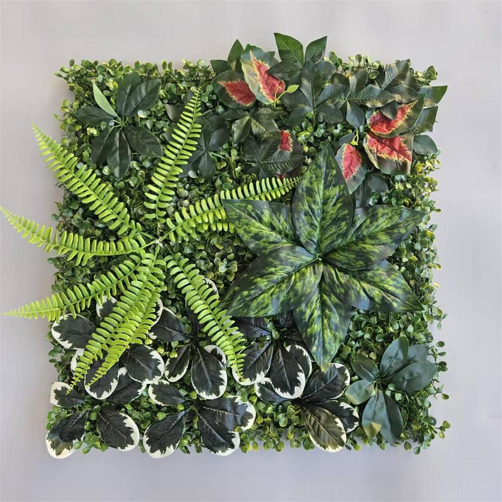 50×50cm Artificial Green Plant Wall - Plastic Vertical Garden, Fake Flower Wall, Synthetic Turf Background