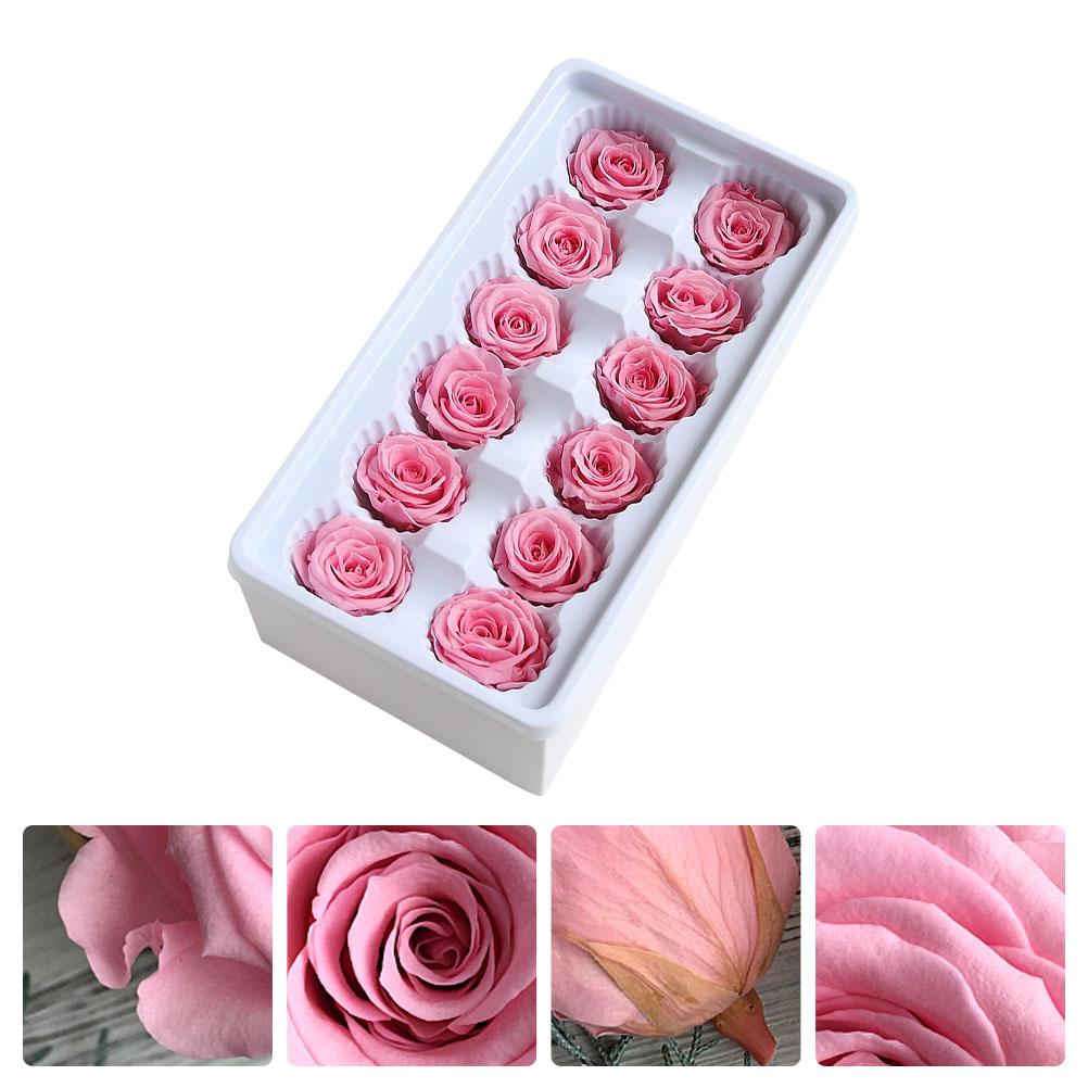 

12 Pcs/Box Everlasting Flower Rose Valentines Day Decorations Outdoor Wedding Immortal Preserved Flowers Forever Mother L світло-рожевий колір