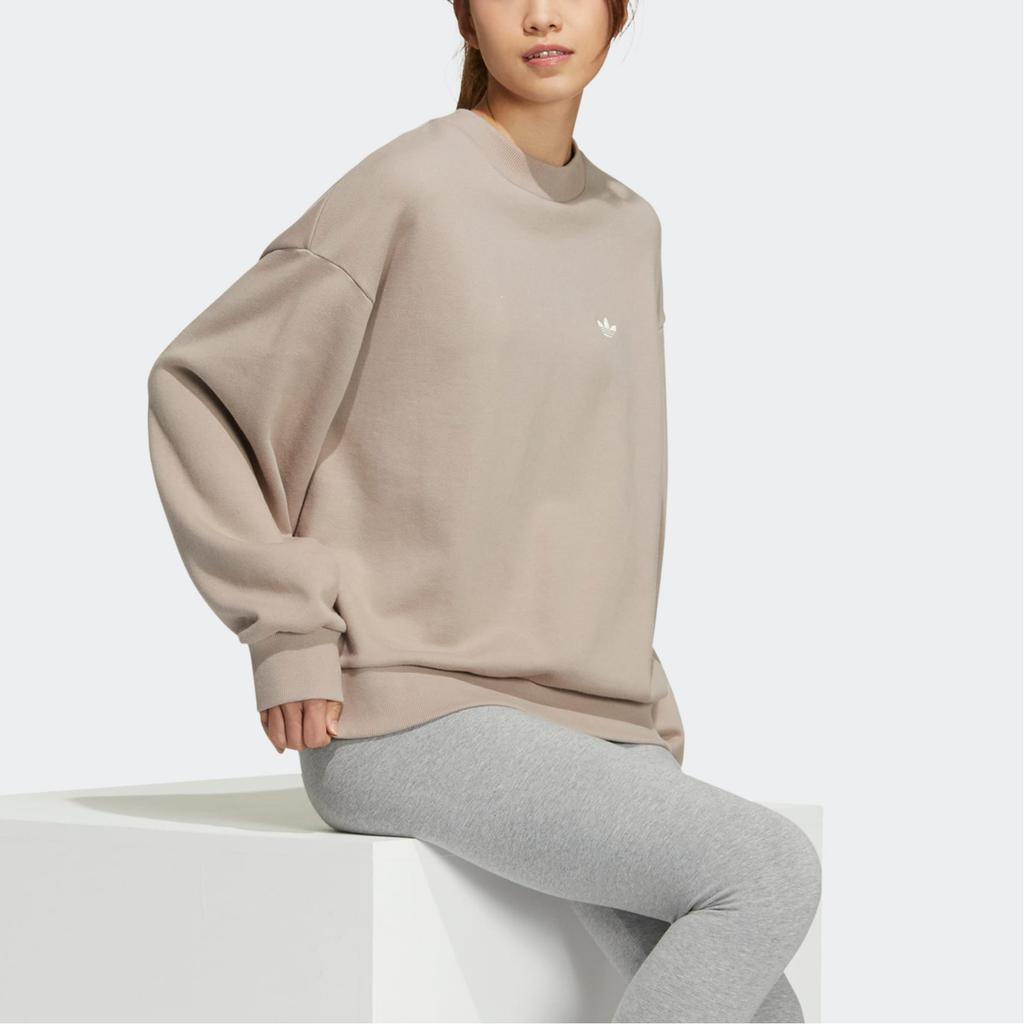 Adidas Originals Adibreak Crew Neck Sweatshirt with Patchwork and Embroidered Logo Women Tops Grey IC8131