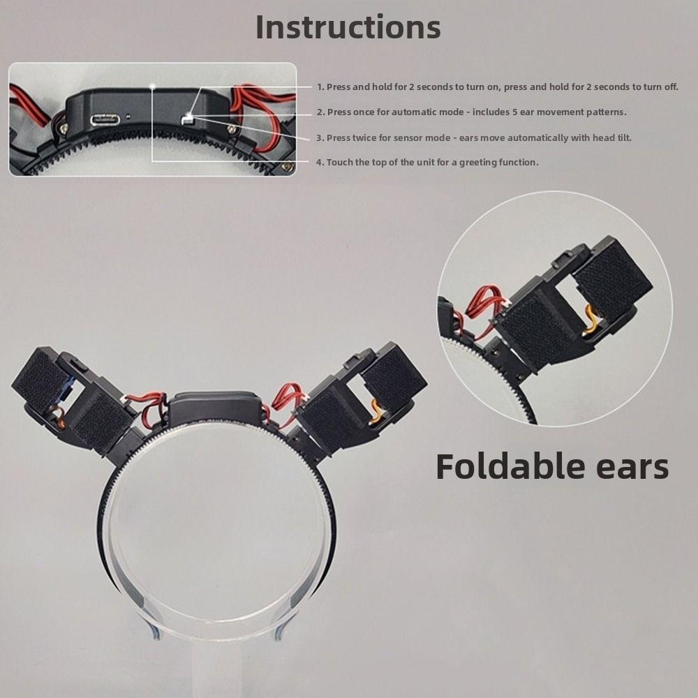 Fluffy Electric Fox Ear Headband Rechargeable Cosplay Headpiece Anime Accessories