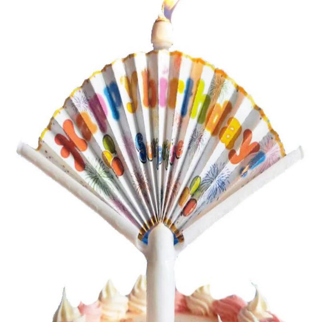 Fan-shaped Birthday Cake Surprise Candles - Funny Party Decoration for Kids