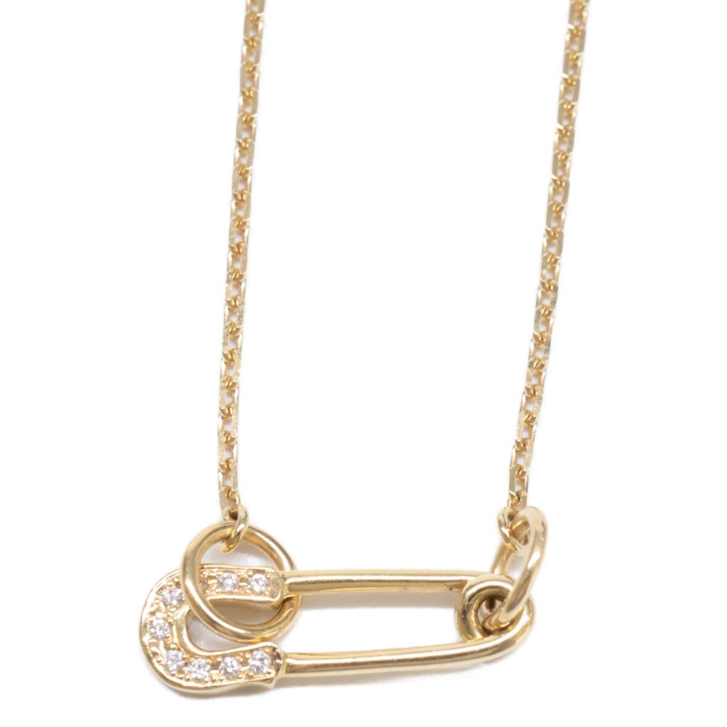 SYMPATHY OF SOUL K18 0.04ct Diamond Safety Pin Necklace Yellow GoldUsed