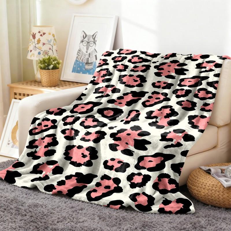 1 Stück Decke Leopardenmuster Kunst Kuhfellmuster Flanelldecke Dünne Decke Weich Warm Decken Festivalgeschenke für ganzjährige Nutzung