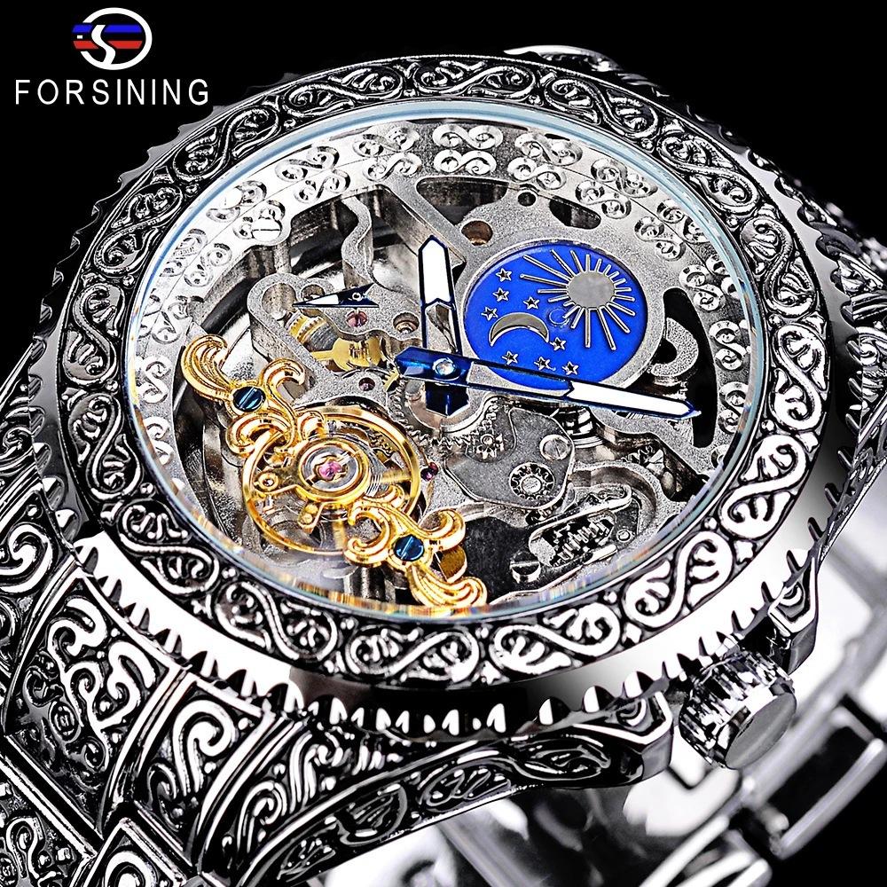 

Forsining Style Men S Fashion Hollow Vintage Carving, Automatic Mechanical Watch