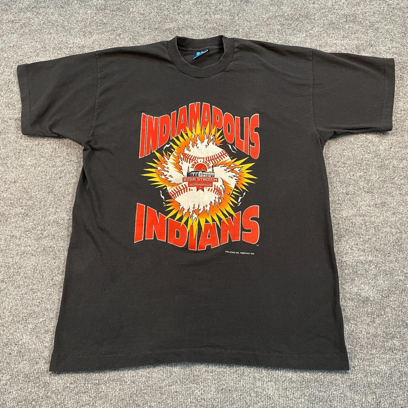 Vintage 1995 Indianapolis Baseball League Shirt Large 22x30 Bush-Stadium 2XL