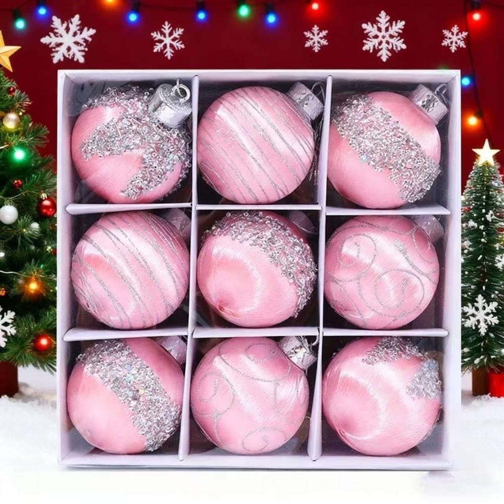 16Pcs/set 8 CM Christmas Tree Ornaments 9 Pcs Xmas Tree Decorations  Home Decor