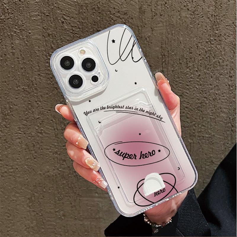 

Силиконовый чехол-карман для карт для Samsung A06 A16 A36 A56 Xiaomi Redmi Note 12 13 14 Pro iPhone 17 16 Pro Max Прозрачный бампер для телефона Honor 8A/Huawei Y6 2019