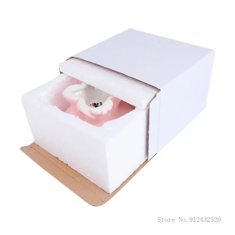 Cat Ceramic Pet Bowl Oblique Mouth Feeding High Foot Protection Cervical Spine Color Inclined Ceramic Cat Bowl Pet Supplies, 1Pc