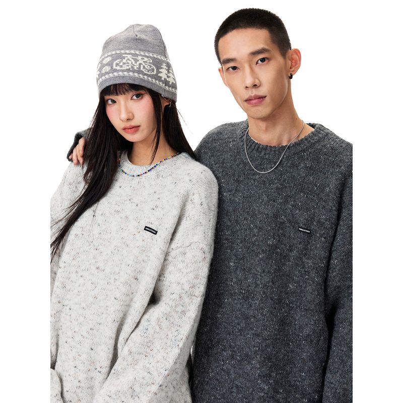 Jungle Tiger American Style Trendy Crew Neck Soft Sweater for Men, Autumn and Winter Couple Style Loose Lazy Knit Top