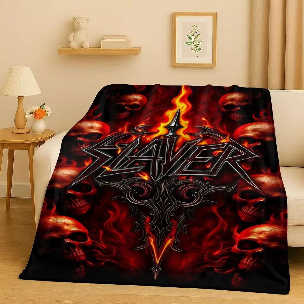 New Slayer Thrash Metal Rcck Music Band Sign Flannel Blanket,Ultra Soft Warm Plush Throw for Home Bedroom Bed Sofa Cover Gift